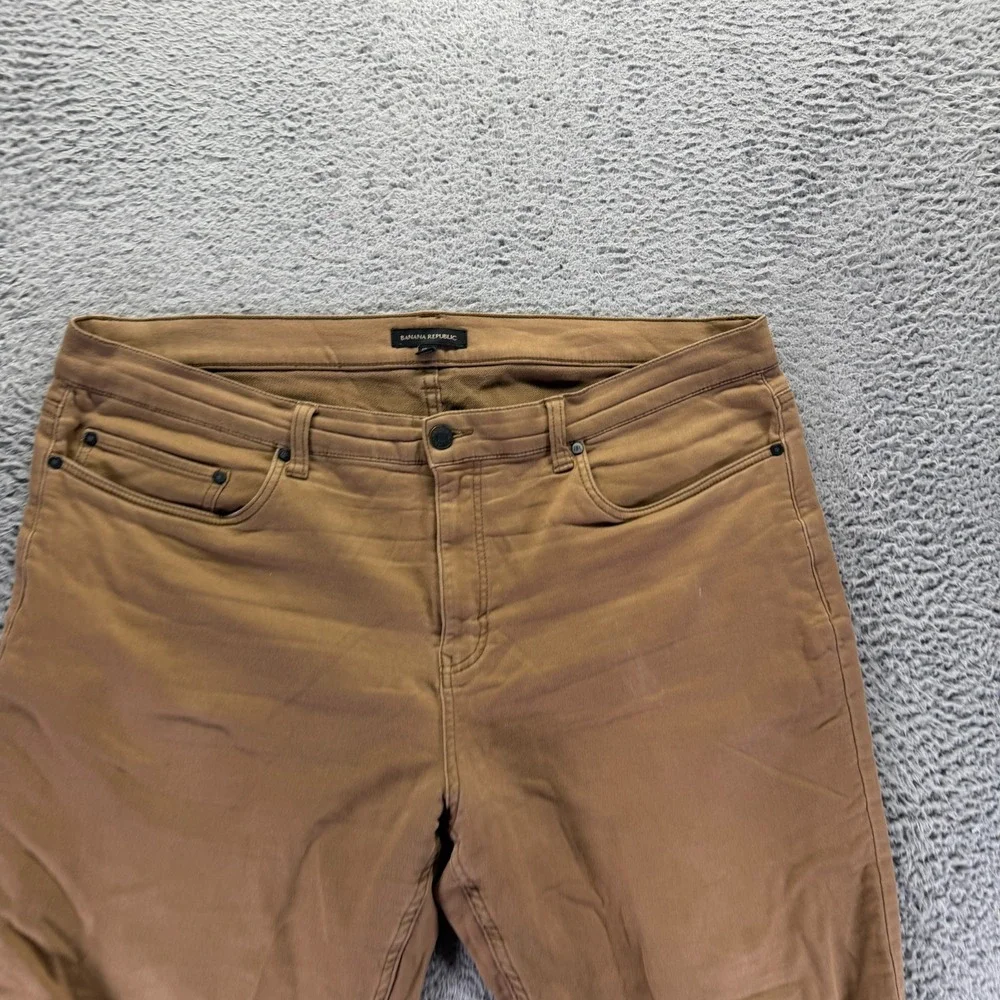 Banana Republic Pant Mens 42x28 Brown Cotton Chino Straight Leg Business Stretch